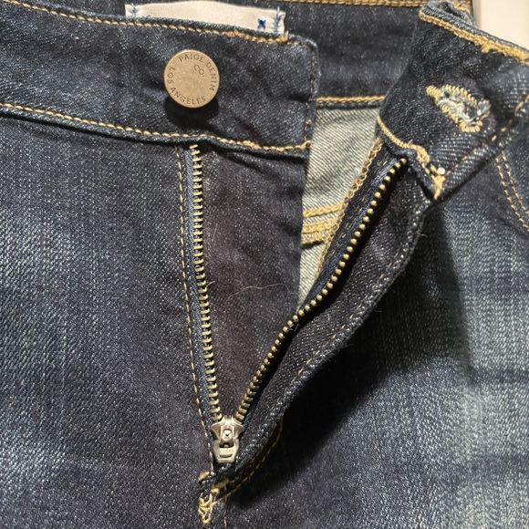 Paige Jimmy Jimmy Shorts Sz 31 Dark Wash Cutoff Denim Raw Hem Cuffed Shorty - Picture 8 of 11